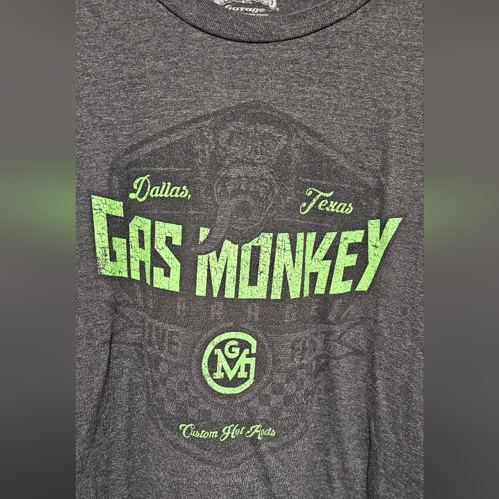 Gas Monkey Gray T-Shirt with Green Logo - Picture 2 of 4